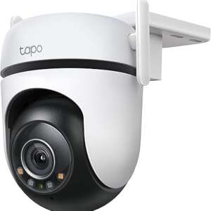 Tapo TP-Link Outdoor Security Wi-Fi Smart Camera, 4MP, Motion Detection, Starlight Night Vision, SD Card Slot, Voice Control, White, 2K HD Full colour Video, Alarm, No hub required ( C320WS)