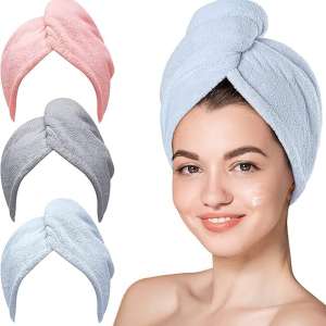 Hair Towel - Absorbent Microfiber 500 GSM Bath Towel, Hair-Drying Bathrobe, Dry Cap, Salon Towel (Multicolor, Set of 1)