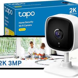 Tapo C110 2K 3MP Indoor Camera House Security, WiFi, No Monthly Fee, AI Detection, Dog Puppy, Baby Monitor, 2-way Talk, Advanced Night Vision, Works with Alexa & Google
