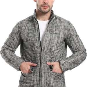 Andora Mens Zipper Through Neck Linen Jacket