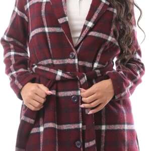Andora Womens Patterned Comfy 36W24W30304 Wool Coat