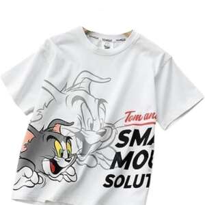 Meza Kids Tom and Jerry T-Shirt - Funny Cartoon Design 100% Soft Cotton T-Shirt for Boys and Girls Short Sleeve