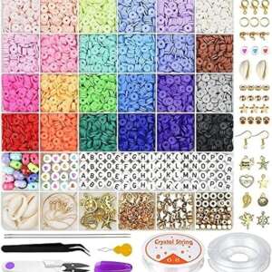 SCEPRTE Clay Beads Kit - Create Vibrant Friendship Bracelets with 24 Colors and Charms for Teen Girls - Perfect for Jewelry Making and Craft Gifts (6000)