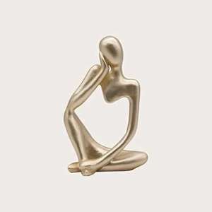 THE PACK - Home Accessories Figurine Statue Ornament Home Decoration Nordic Abstract Character Golden Decoration Creative Home Ornament Drawing Room Office Sandstone Decor Gift (GOLD)