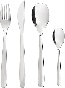 IKEA Mopsig Modern Silverware Cutlery Set 16 Piece Flatware Set - Service For 4 people 18/10 Stainless Steel Mirror Polished