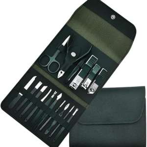 TECHZONE 16-in-1 Manicure Set – Professional Nail Care Kit for Men & Women with Stainless Steel Nail Clippers, Scissors, Tweezers & Grooming Tools in Portable Travel Case (Black)