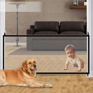 Pet Magic Gate, Safety Barrier for Kids and Dogs, Folding Magic Gate, Small Dog Fence for Indoor Outdoor, Stairs, Doorway 110 * 72cm