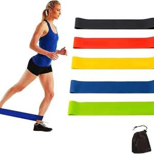 IDELLA Resistance Loop Exercise Bands for Working Out Elastic Workout Band for Women & Men Home Gym Yoga Stretching Strength Training Exercise Equipment Essentials Fitness Accessories, Set of 5