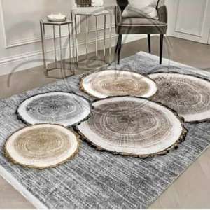 Modern Home Rug Tree Logs Luxury Carpet with Wood Circle Pattern Living Room Decor 2x3