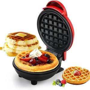 TASMAX mini waffle maker machine 3 in 1 waffle iron home appliances kitchen gift Easy to Clean, Non-Stick Surfaces, 4 Inch, Perfect for Breakfast,Dessert, Sandwich, Pan Cakes, Paninis/Other Snacks