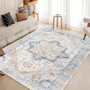 Area Rug Cover Washable 160 * 250cm Soft Non-Slip Faux Wool Fiber 3D Design Perfect for Living Room, Bedroom, Dining Room, Indoor and Outdoor (5)