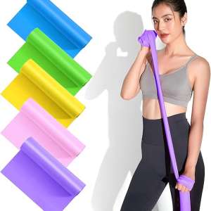 Sky Touch Latex Resistance Bands for Physical Therapy, Strength Training, Fitness, Pilates, Stretching, and Yoga (Assorted Colors), 3 Pcs
