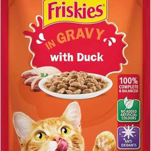 Purina Friskies Duck Chunks in Gravy Wet Cat Food Pouch 85g