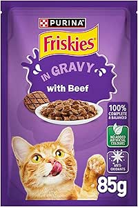 Purina Friskies Beef Chunks in Gravy Wet Cat Food, 85g