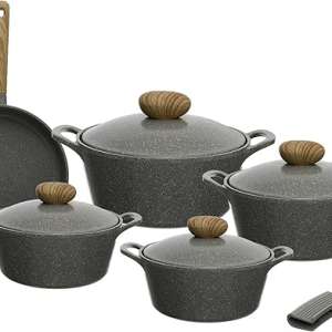 Neoflam Retro Marble Cookware Set 11-Pieces, Grey