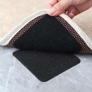 Rug Gripper Pads, 10pack Non Slip Rug Grippers for Hardwood Floors Tile Floors, Anti Curling Rug Grippers for Area Rugs on Carpet, Floor mats (Black)